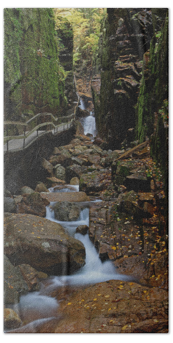 Flume Gorge Bath Towel featuring the photograph Flume Gorge by Juergen Roth