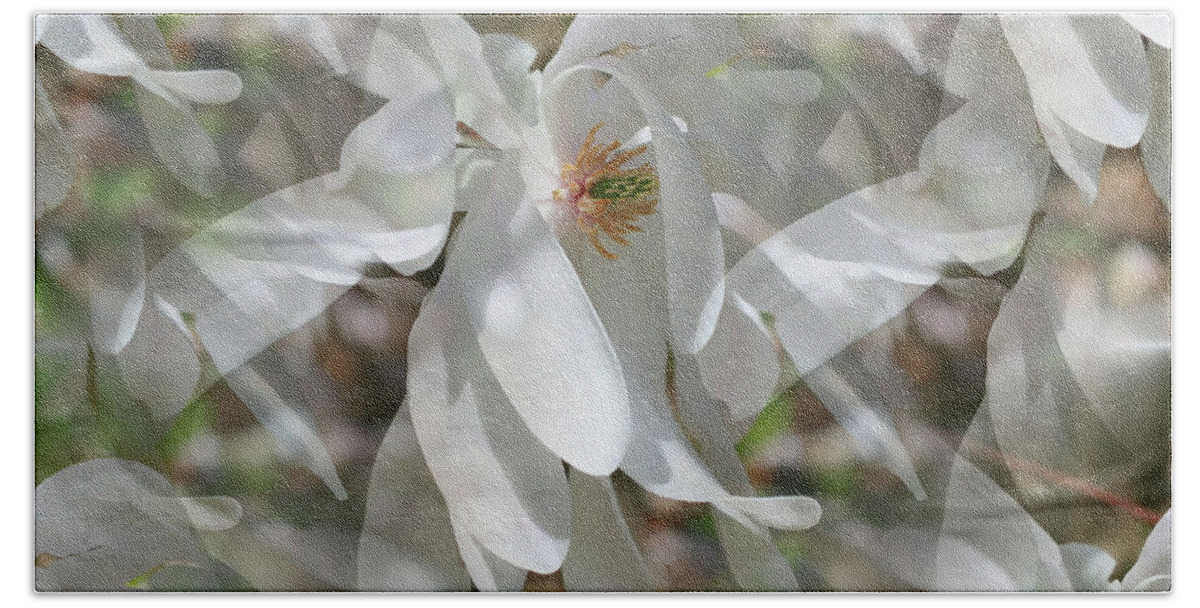 Magnolia Bath Sheet featuring the photograph Fluttering Magnolia Petals by Smilin Eyes Treasures