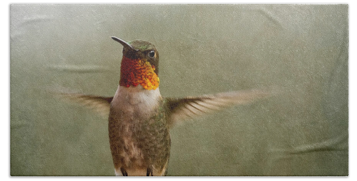 Bird Bath Towel featuring the photograph Fly Free Hummer by Bill and Linda Tiepelman