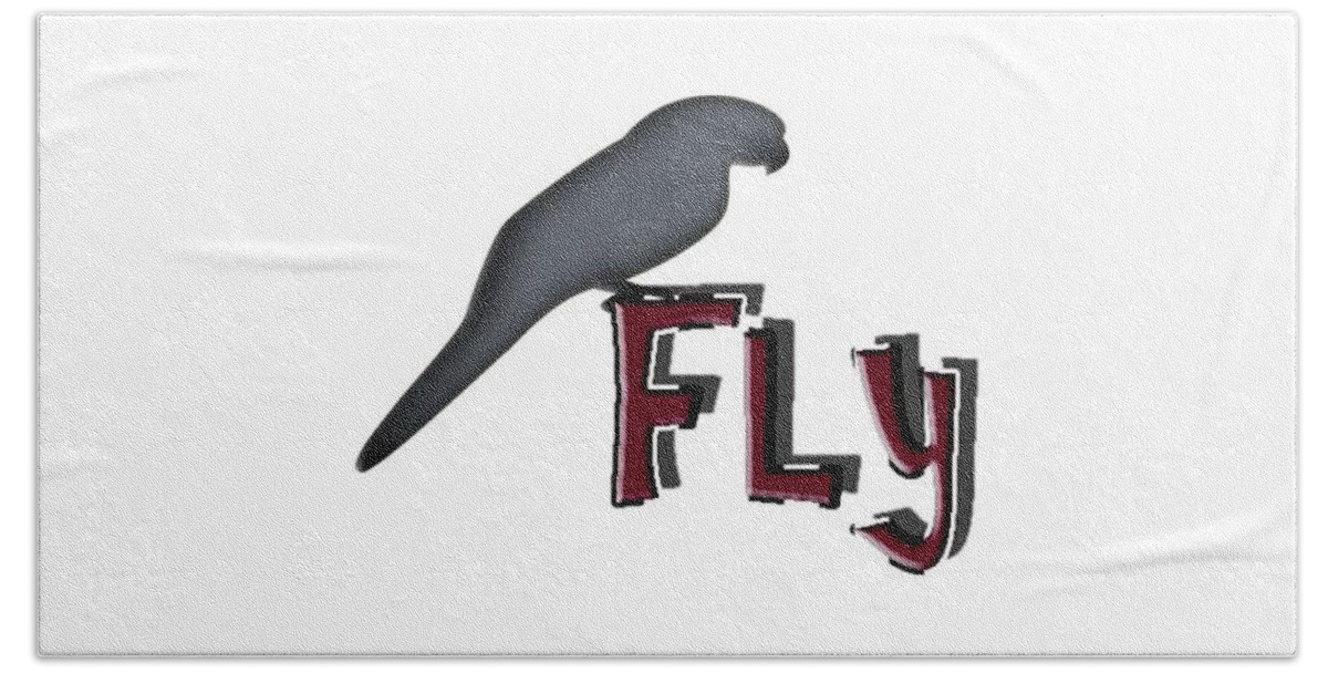 Bird Bath Towel featuring the digital art Fly by Mim White