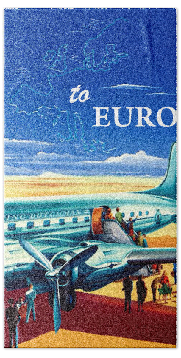 Fly Hand Towel featuring the painting Fly to Europe by Long Shot
