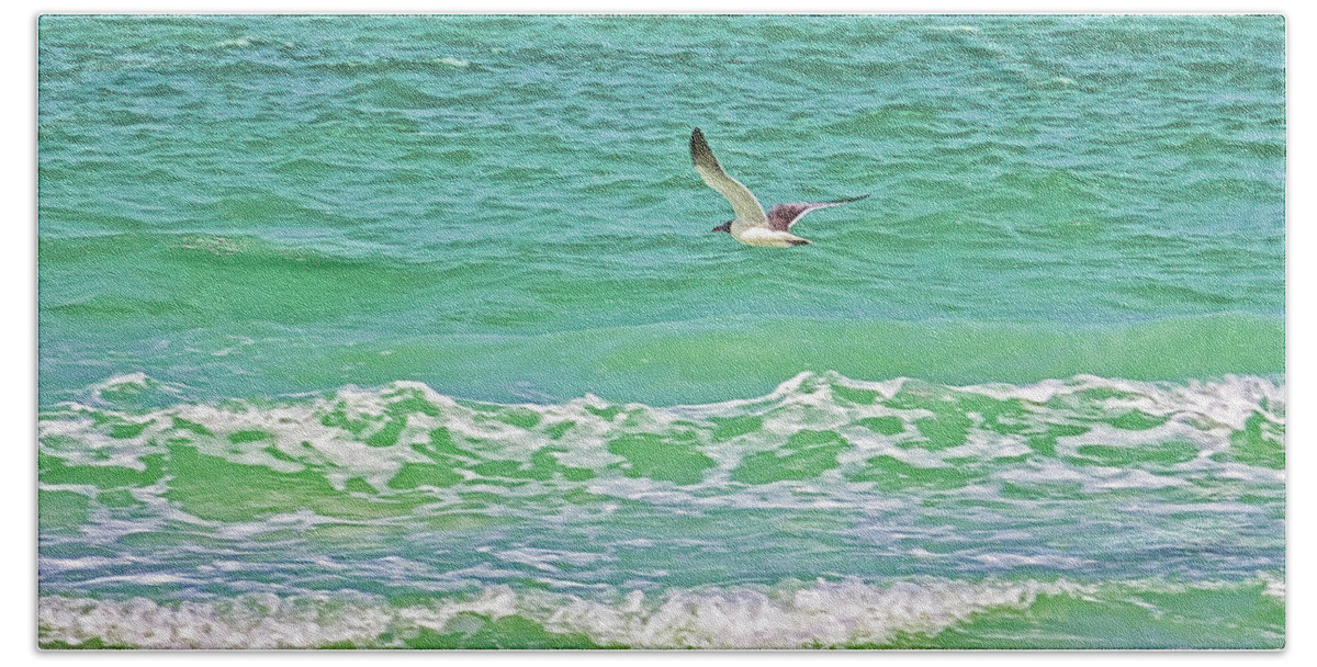 Gulf Of Mexico Hand Towel featuring the photograph Flying Solo by HH Photography of Florida