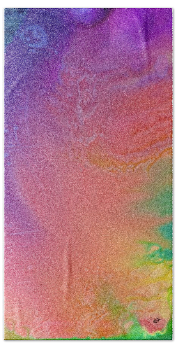 Alcohol Ink Bath Towel featuring the painting Fools Rush In by Eli Tynan