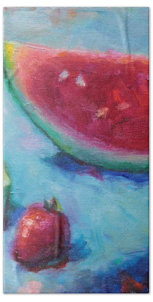 Painter Bath Towel featuring the painting Forbidden Fruit by Talya Johnson