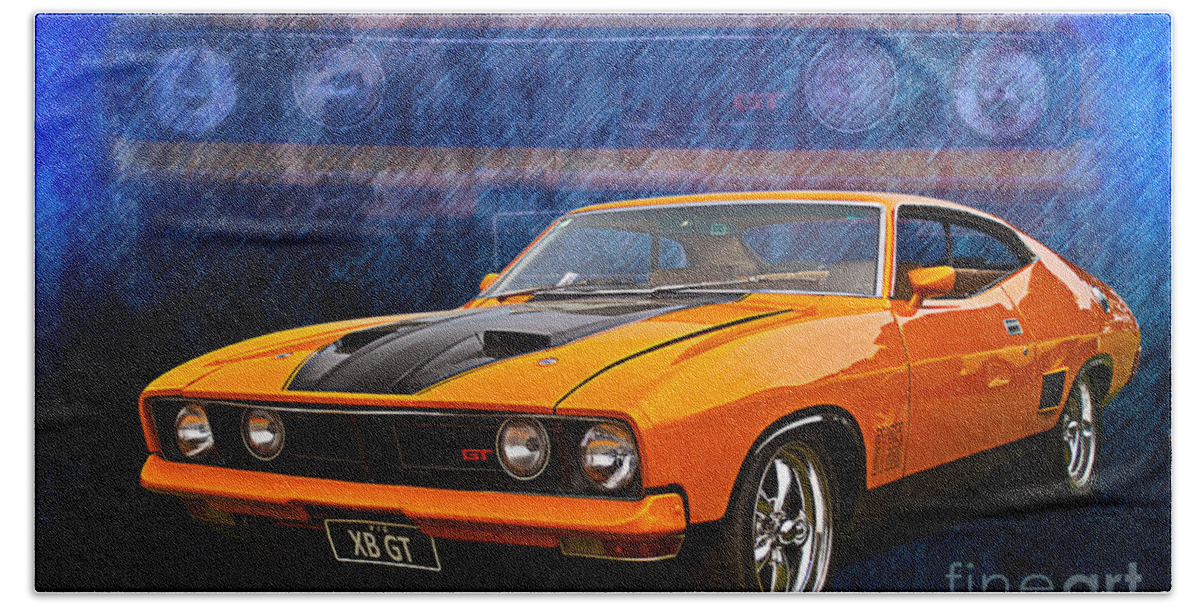Ford Bath Towel featuring the photograph Ford Falcon XB 351 GT Coupe by Stuart Row
