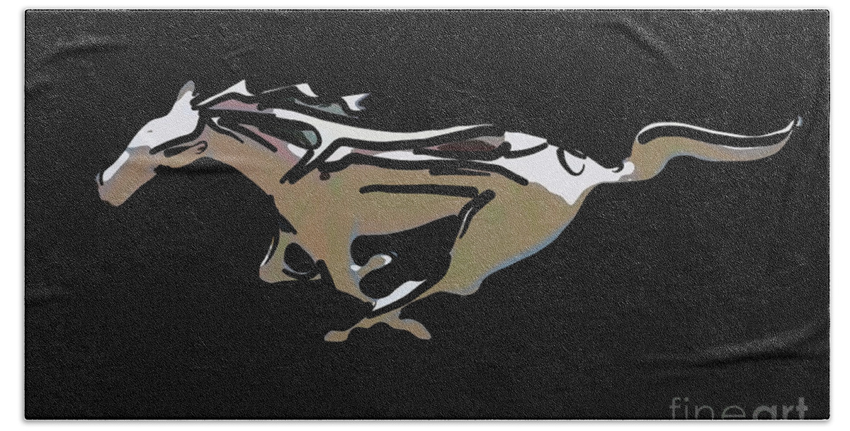 Mustang Hand Towel featuring the photograph Ford Mustang Horse Logo by Dale Powell