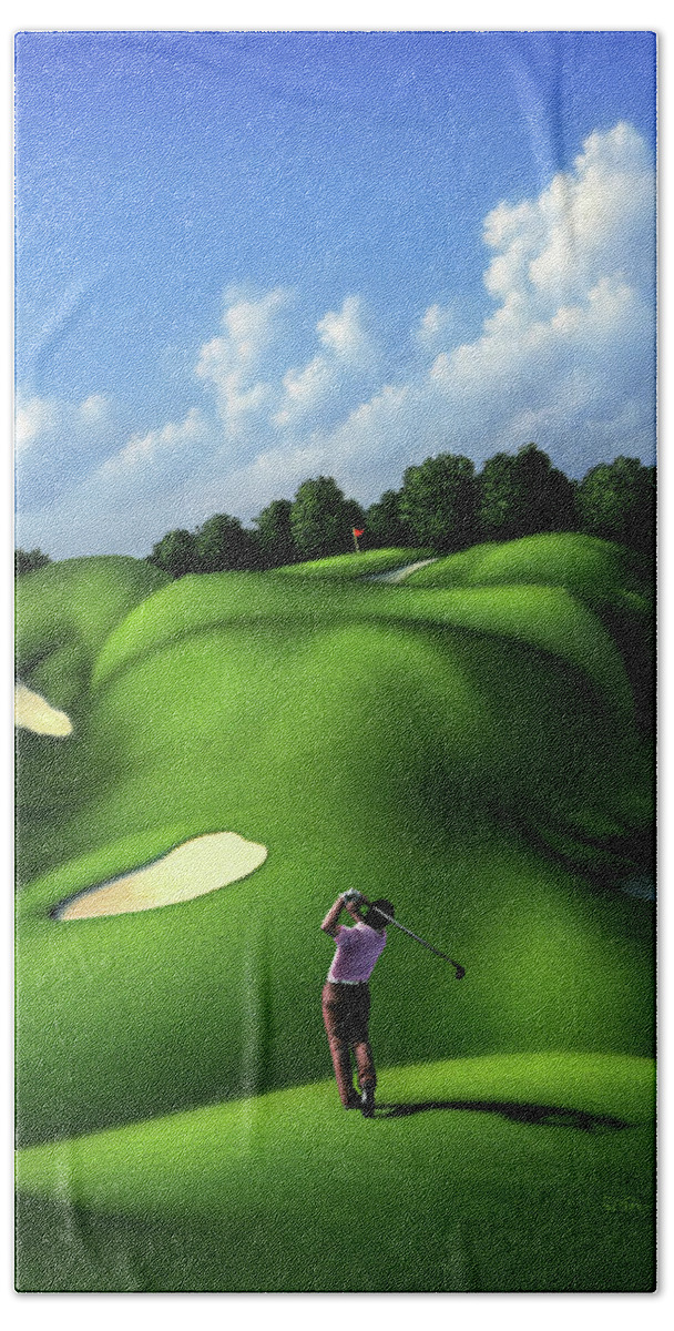 Golf Hand Towel featuring the digital art Foreplay by Jerry LoFaro