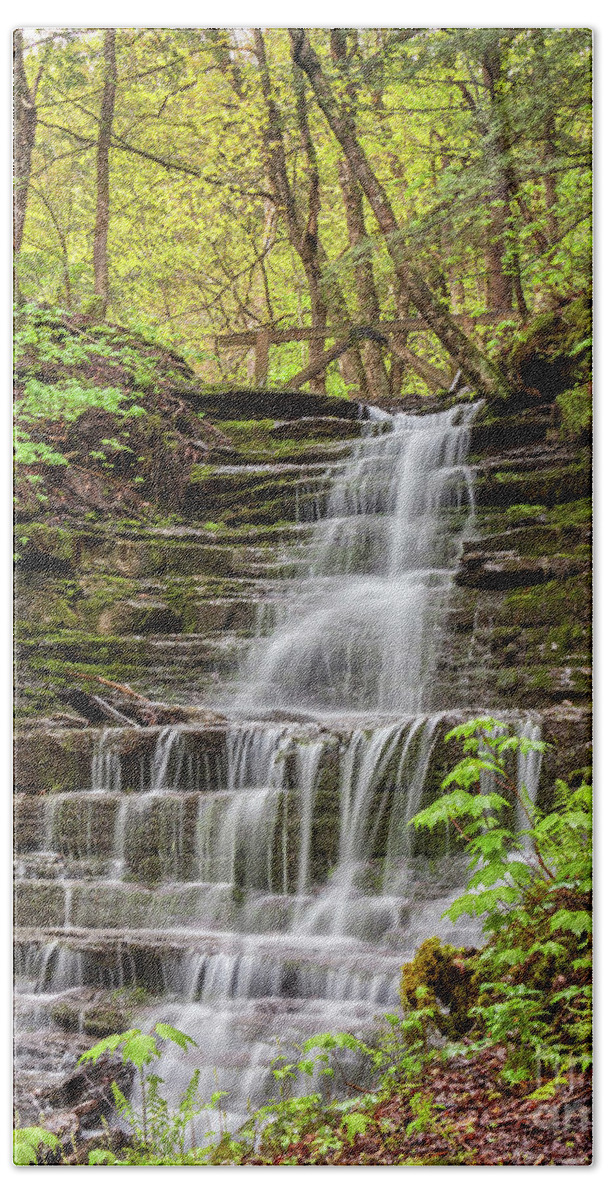 Waterfall Hand Towel featuring the photograph Forest Cascade by Rod Best