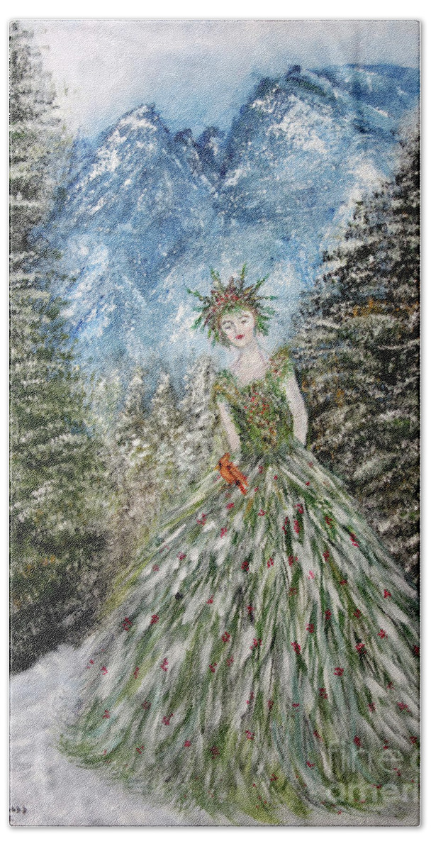 Fantasy Bath Towel featuring the painting Forest Princess by Lyric Lucas