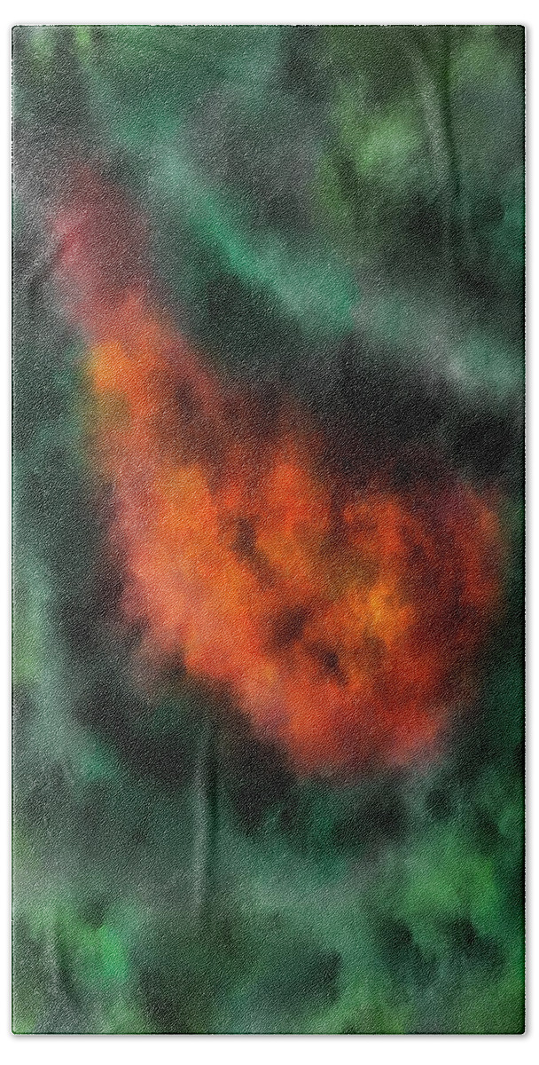 Forest Bath Towel featuring the digital art Forest under fire by Piotr Dulski