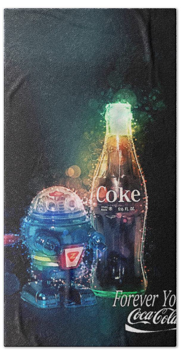 Coke Bath Towel featuring the photograph Forever Young Coca-Cola by James Sage