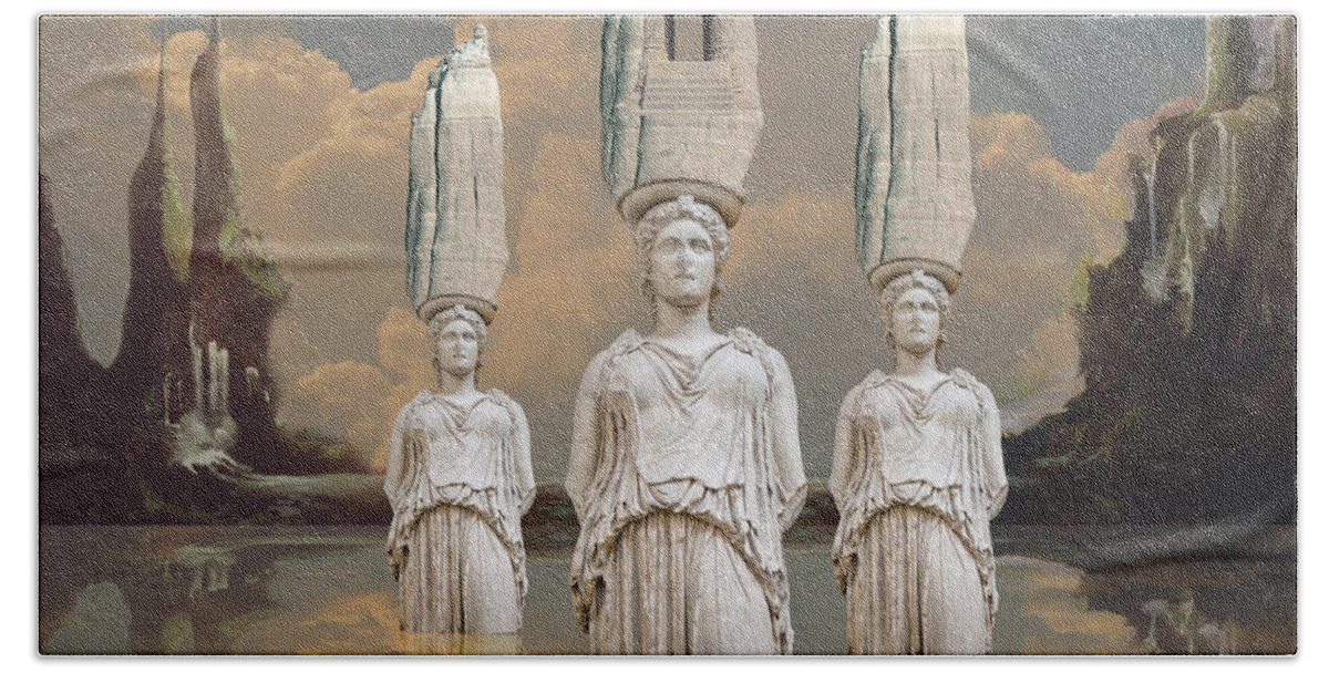 Atlantis Hand Towel featuring the digital art Forgotten Atlantis by Alexa Szlavics