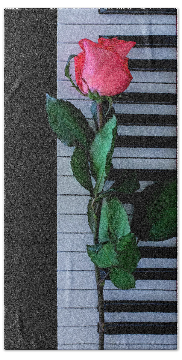 Piano Hand Towel featuring the photograph Forgotten Melody by Elvira Pinkhas