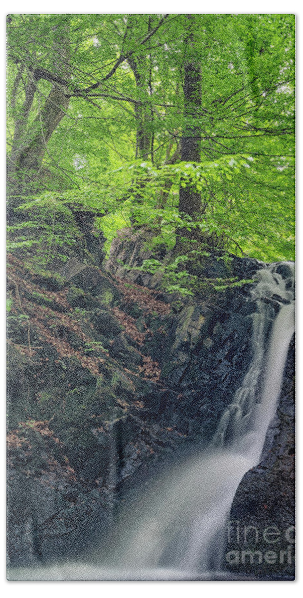 Forsakar Bath Towel featuring the photograph Forsakar Waterfall in Skane by Antony McAulay