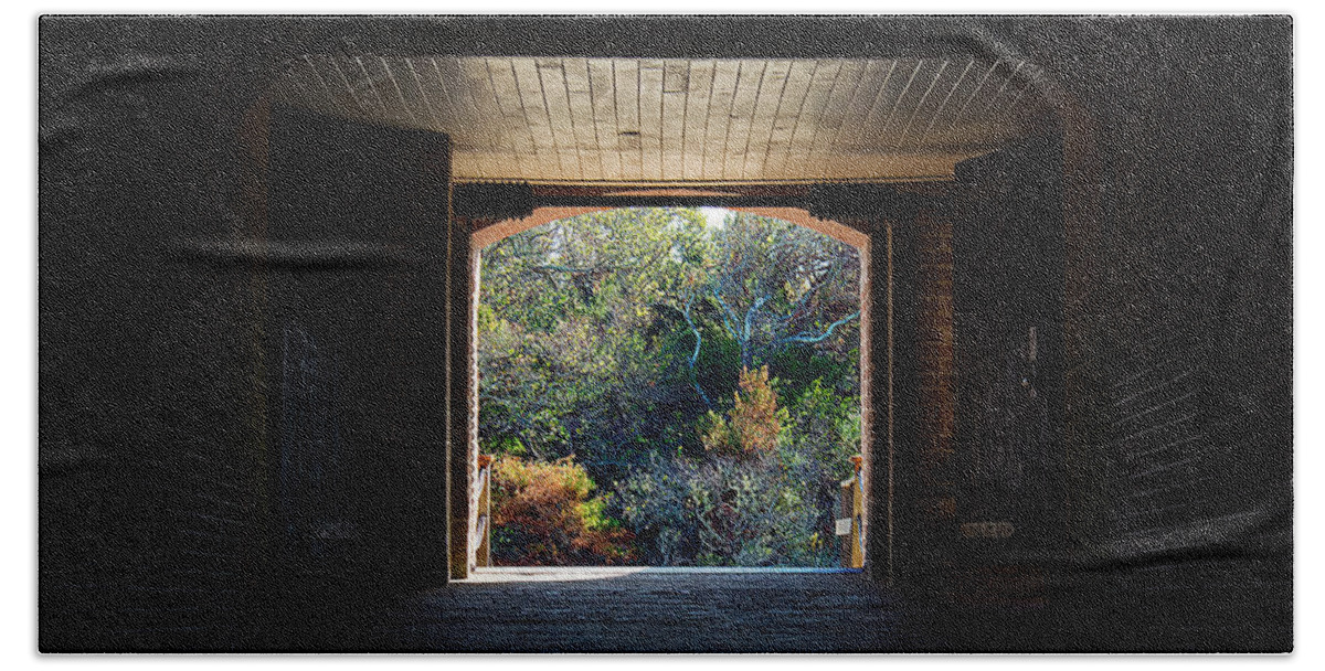 Scenery Bath Towel featuring the photograph Fort Clinch Portal by Kenneth Albin
