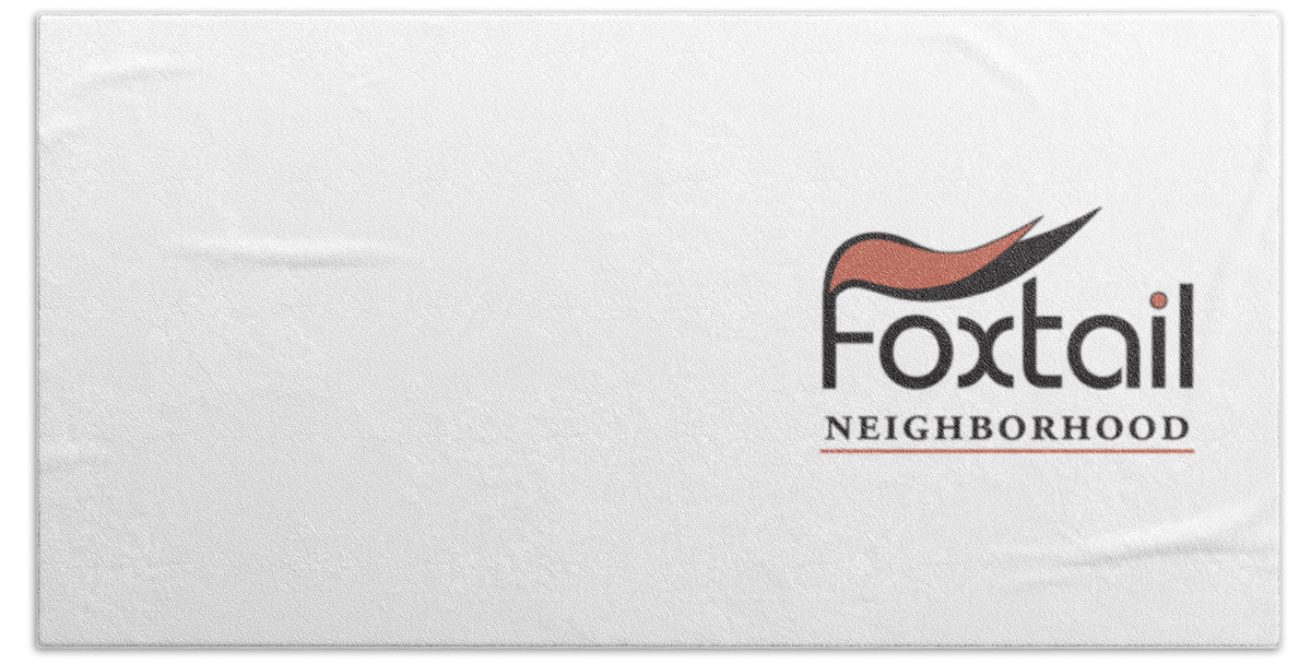  Bath Towel featuring the digital art Foxtail Logo by Arthur Fix
