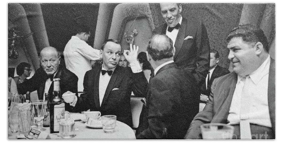 Sinatra Bath Towel featuring the photograph Frank Sinatra and Buddy Ed Sullivan by Doc Braham