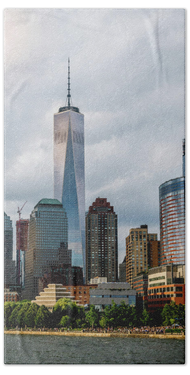 Hudson River Hand Towel featuring the photograph Freedom Tower - Lower Manhattan 1 by Frank Mari