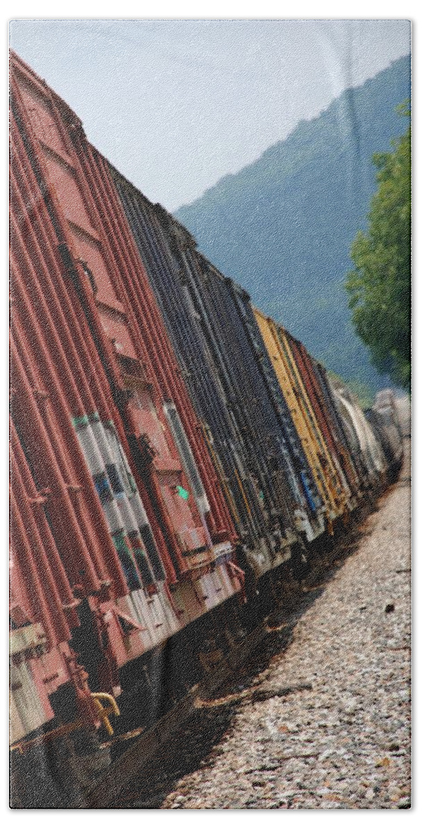 Train Bath Towel featuring the photograph Freight Train by Kenny Glover