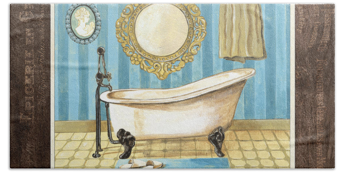 Bath Hand Towel featuring the painting French Bath 1 by Debbie DeWitt