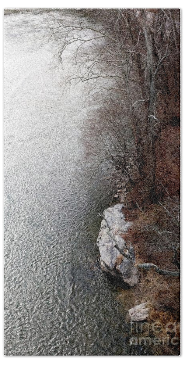 River Bath Towel featuring the photograph French Broad River by Anita Adams