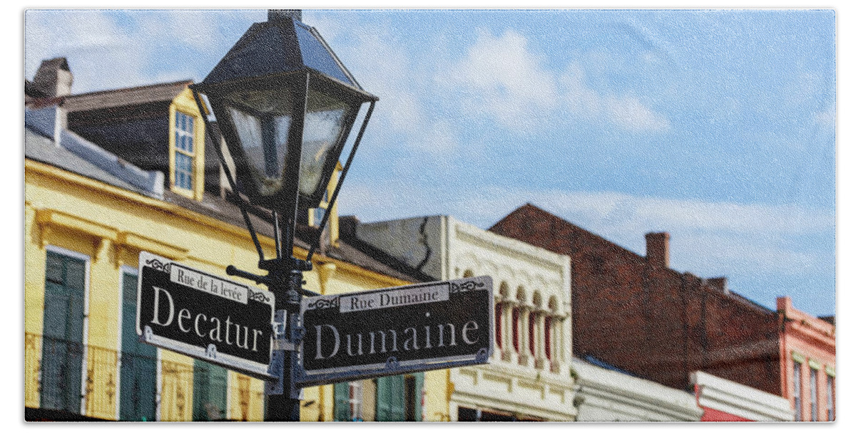 Bourbon Street Bath Towel featuring the photograph French Quarter Cityscape by Raul Rodriguez