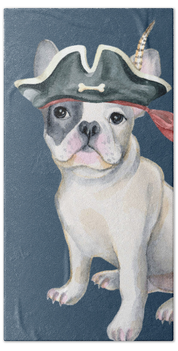 Frenchie French Bulldog Pirate Hat feather Dogs In Clothes Hand Towel by  Trisha Vroom - Pixels