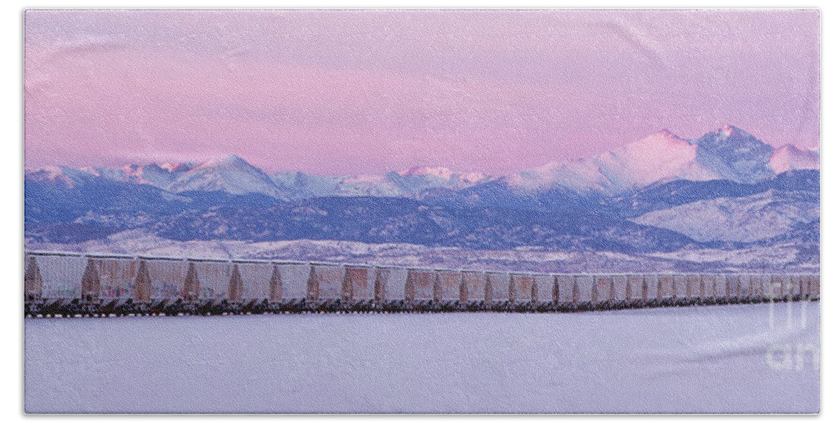Longs Peak Bath Towel featuring the photograph Fresh Colorado Snow by Ronda Kimbrow