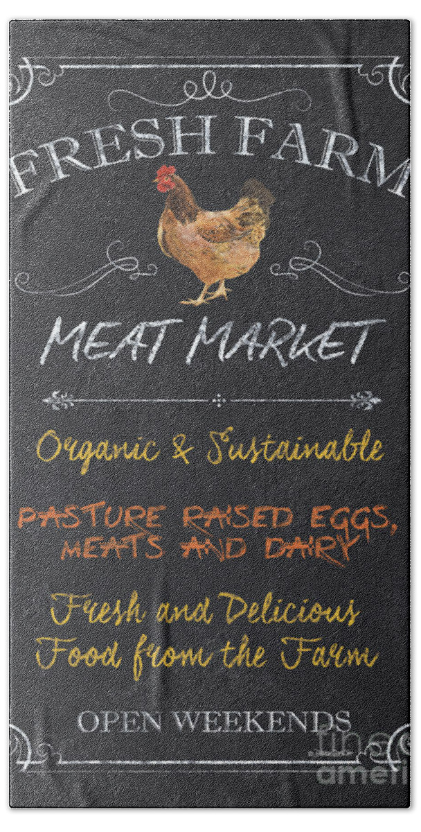 Farm Bath Sheet featuring the painting Fresh Farm Meat by Debbie DeWitt