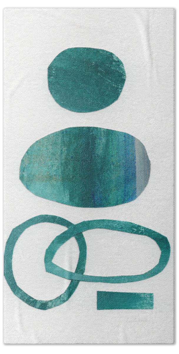 Abstract Art Hand Towel featuring the mixed media Fresh Water by Linda Woods