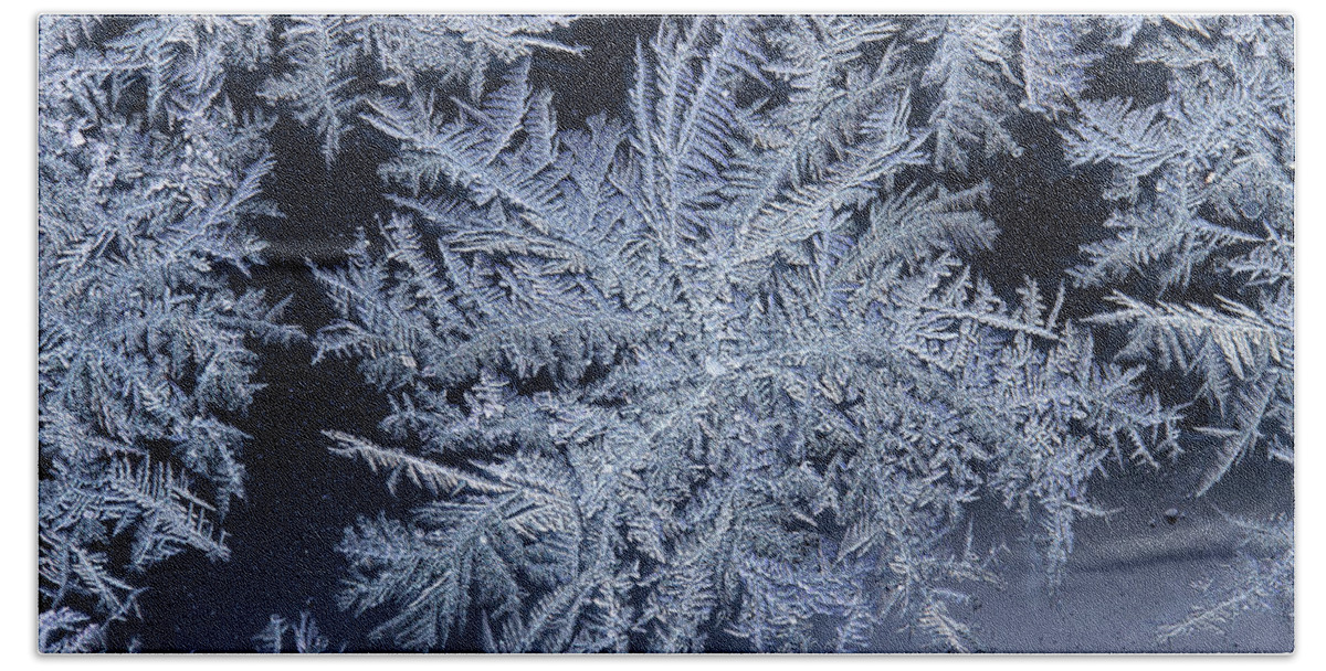 Frost Macro Bath Towel featuring the photograph Frost Series 9 by Mike Eingle