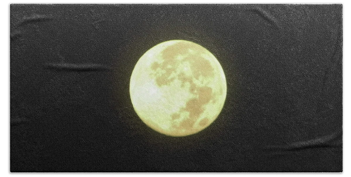 Moon Hand Towel featuring the photograph Full Moon August 2014 by D Hackett
