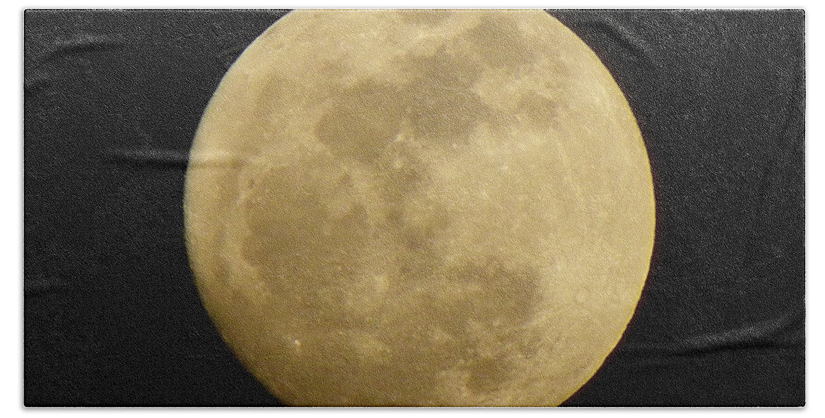 Moon Hand Towel featuring the photograph Full Moon by Gerald Kloss