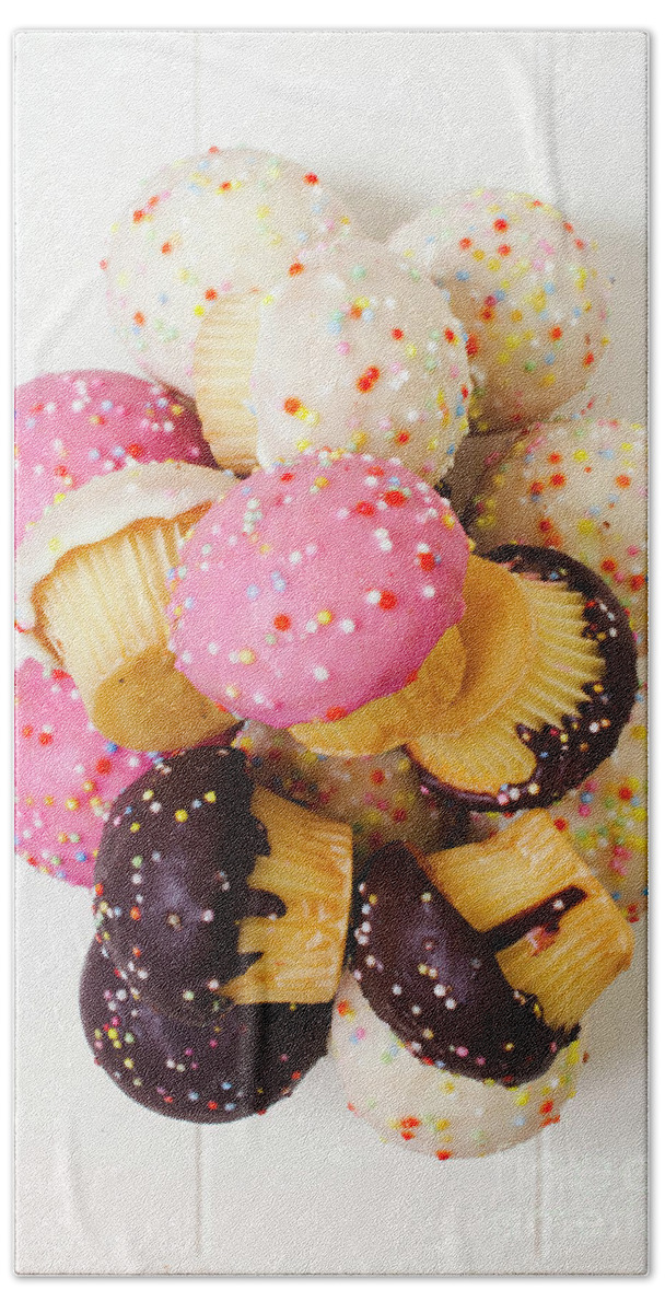 Cupcakes Hand Towel featuring the photograph Fun sweets by Jorgo Photography