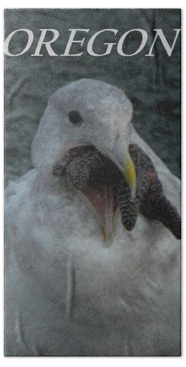 Starfish Bath Towel featuring the photograph Funny Seagull With Starfish by Gallery Of Hope 