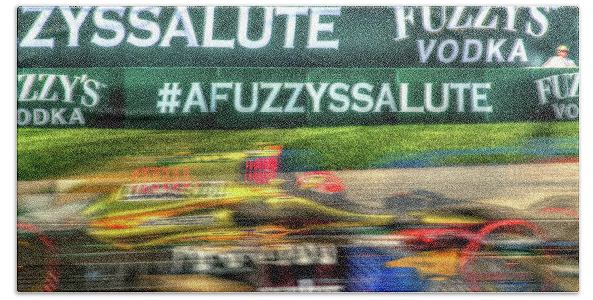 Indianapolis 500 Bath Towel featuring the photograph Fuzzy's Vodka by Josh Williams