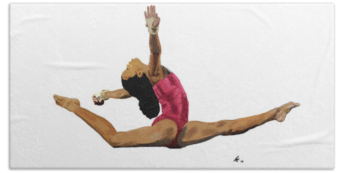 Gabby Douglas Bath Towel featuring the painting Gabby by Lee McCormick
