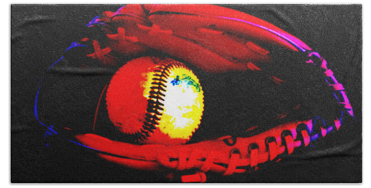 Baseball Hand Towel featuring the photograph Game night by Lisa Lambert-Shank