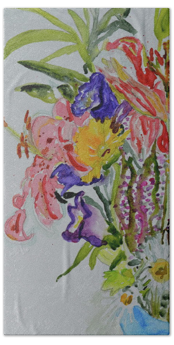 Flowers Bath Towel featuring the painting Garden Bouquet by Beverley Harper Tinsley