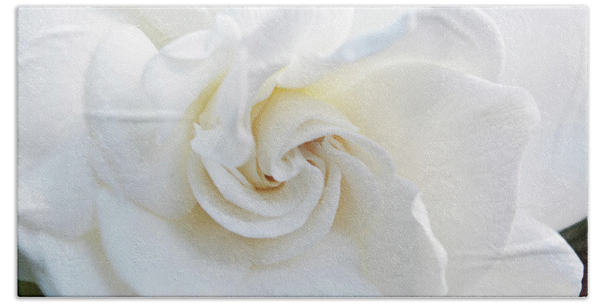 Gardenia Bath Towel featuring the photograph Gardenia Macro by Aimee L Maher ALM GALLERY