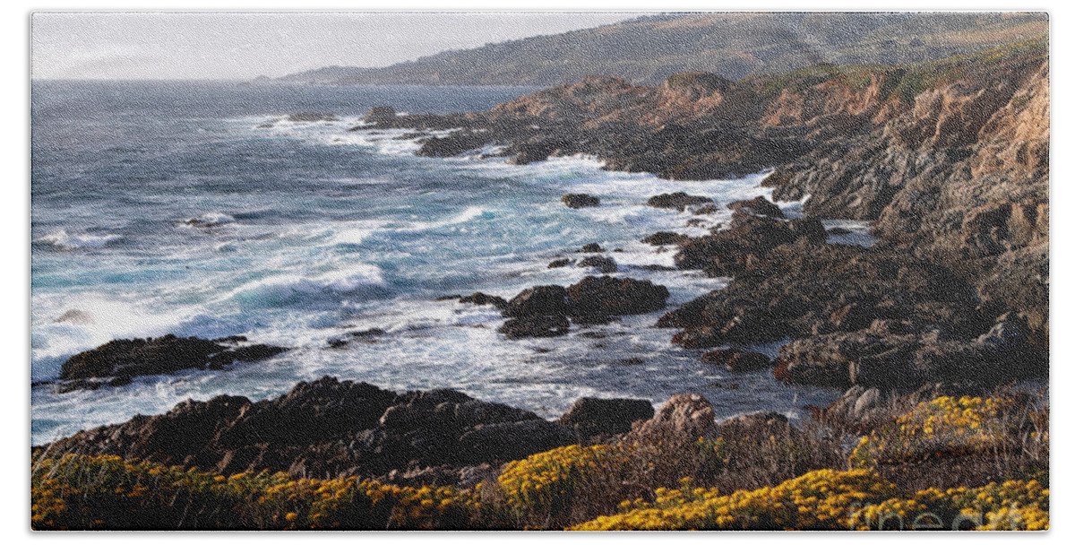Seascape Hand Towel featuring the photograph Garrapata Beach in Big Sur by Charlene Mitchell