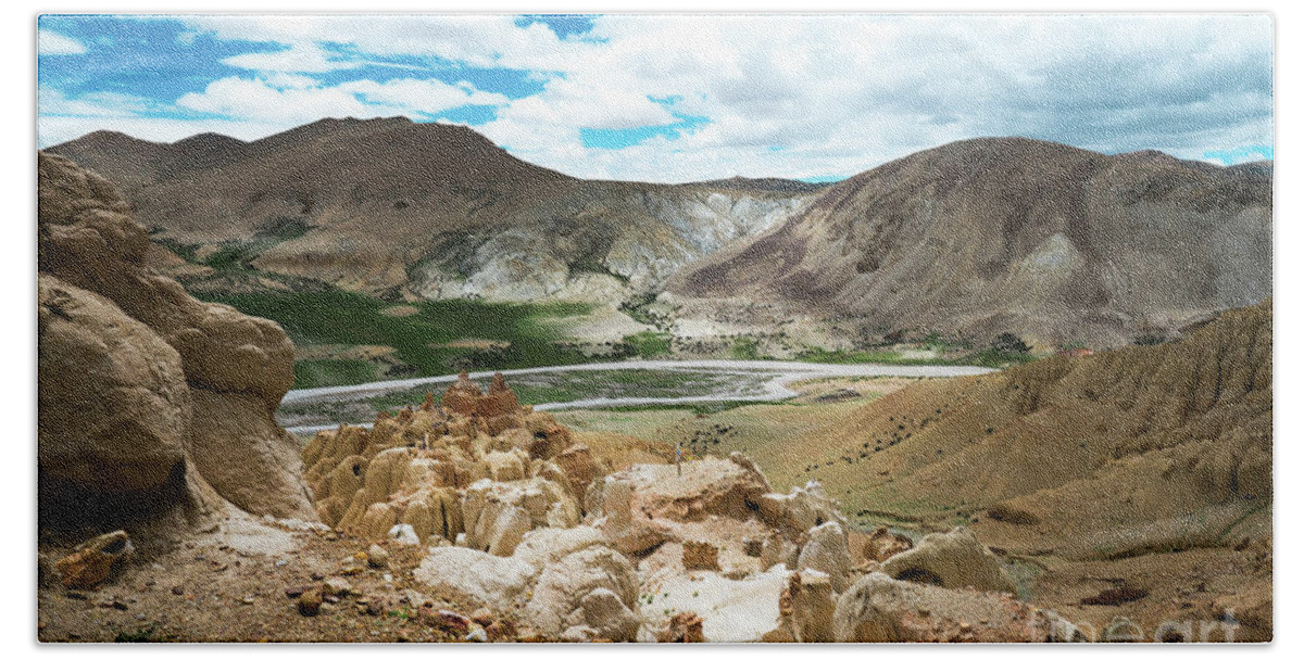 Tibet Bath Towel featuring the photograph Garuda valley Tibet Yantra.lv by Raimond Klavins