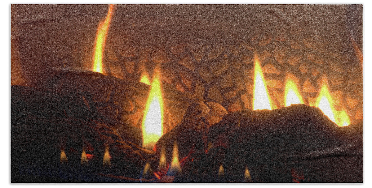 Natural Gas Hand Towel featuring the photograph Gas Stove Flame by Scott Carlton