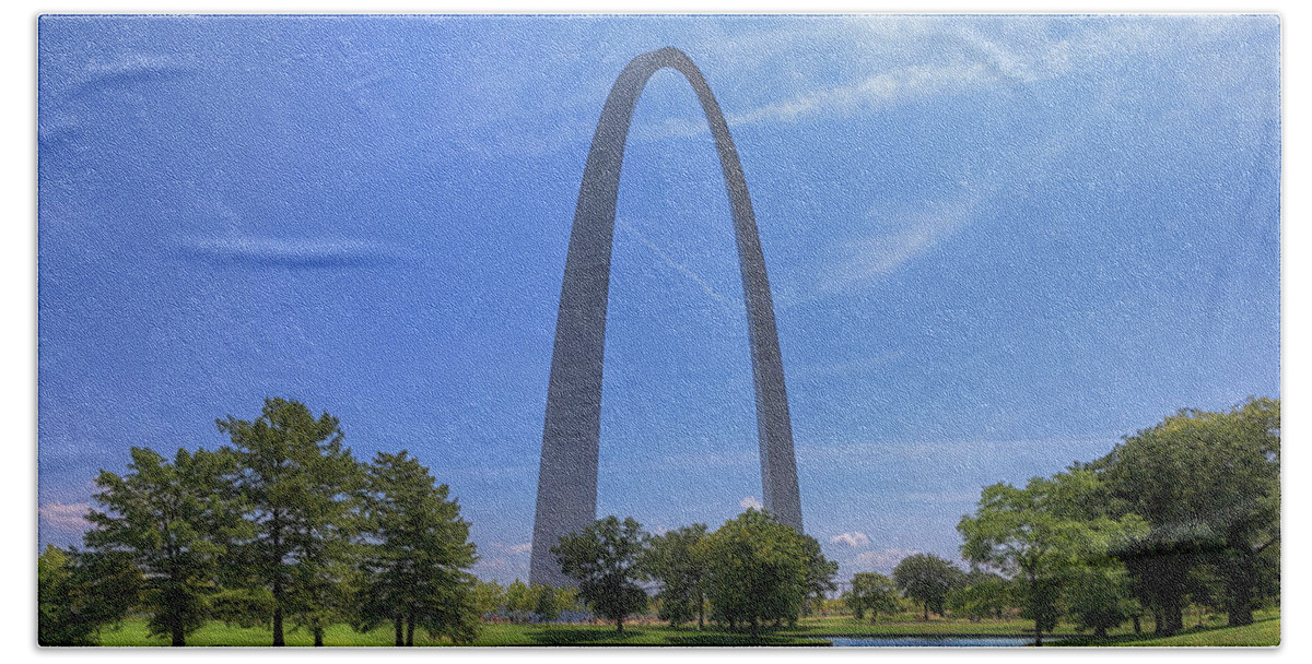 St Louis Arch Hand Towel featuring the photograph Gateway Arch National Park by Susan Rissi Tregoning