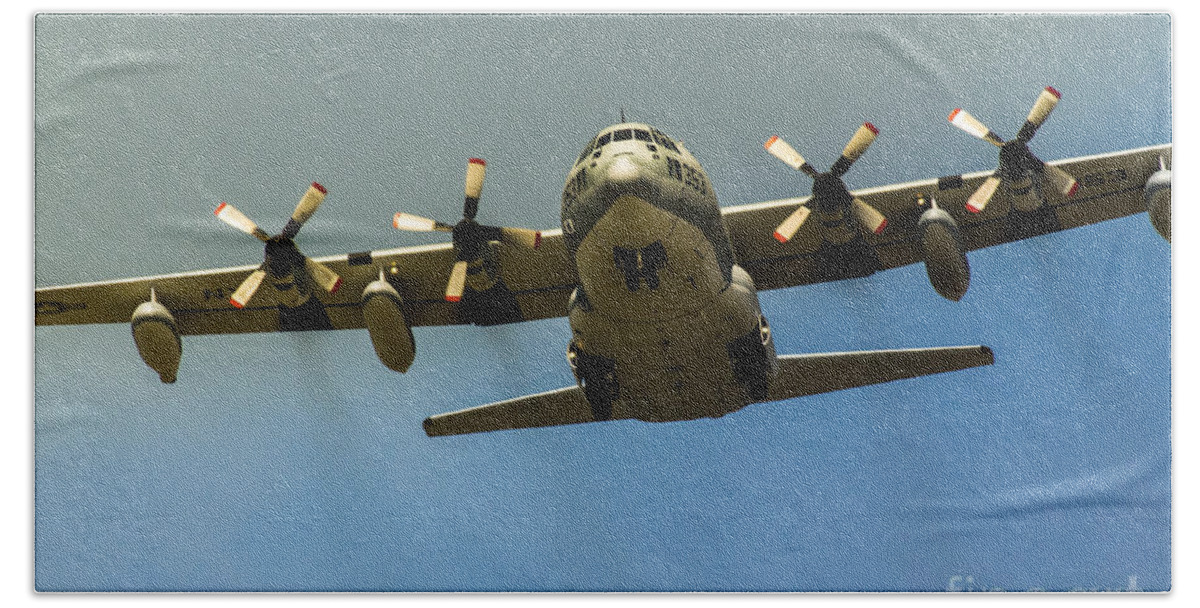 Machine Bath Sheet featuring the photograph Gear Down C-130 Hercules by Robert Frederick
