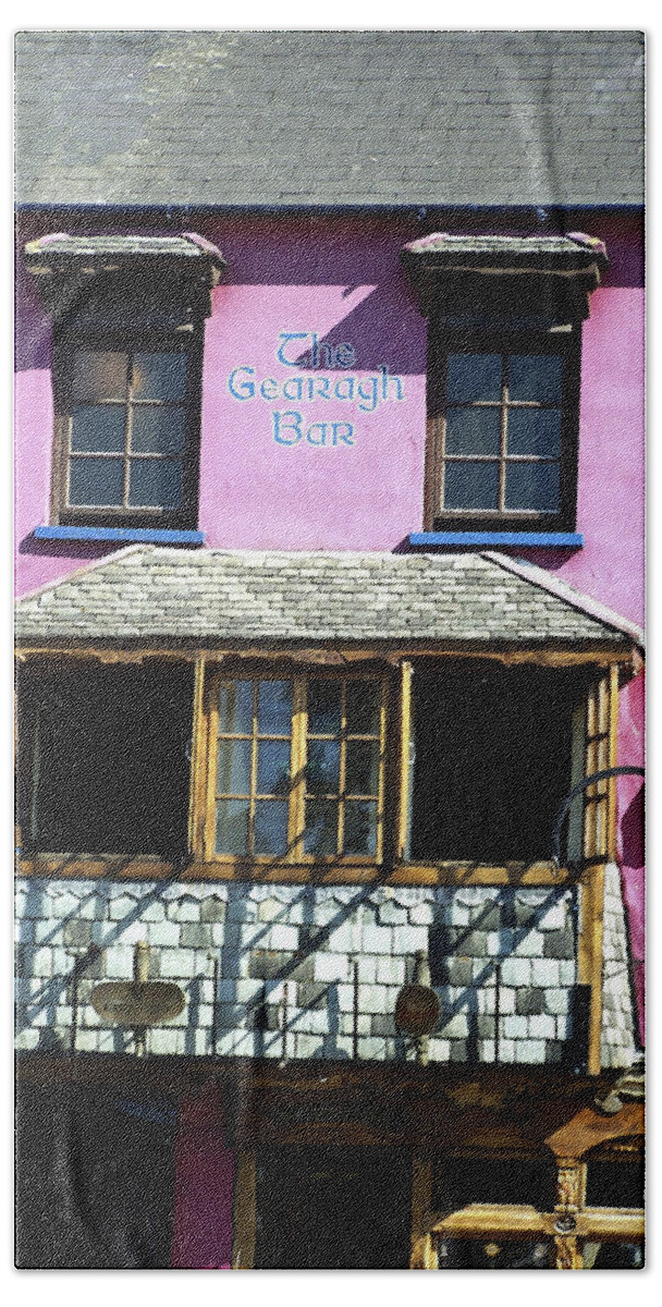 Irish Bath Sheet featuring the photograph Gearagh Pub in Macroom Ireland by Teresa Mucha