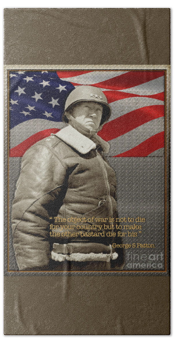 General George S Patton Bath Towel featuring the photograph General George S Patton by Carlos Diaz