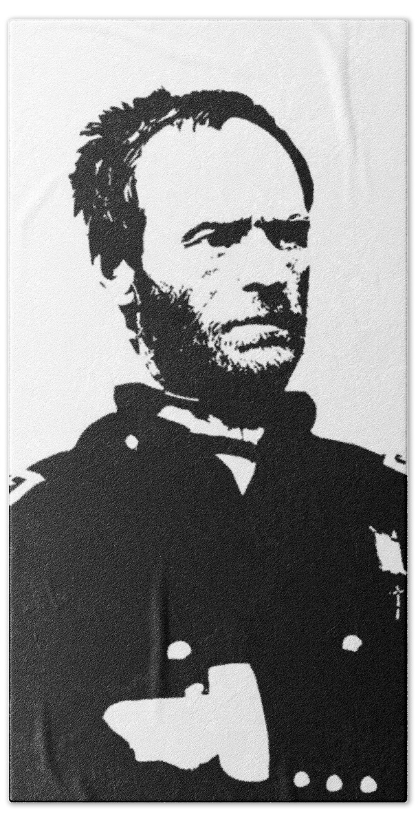 General Sherman Hand Towel featuring the digital art General Sherman by War Is Hell Store