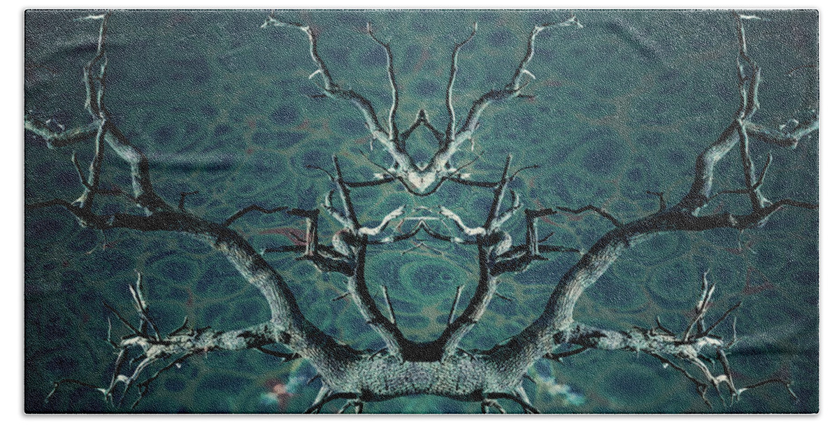 Tree Abstract Bath Towel featuring the photograph Ghosts of the Forest Spirits by John Williams