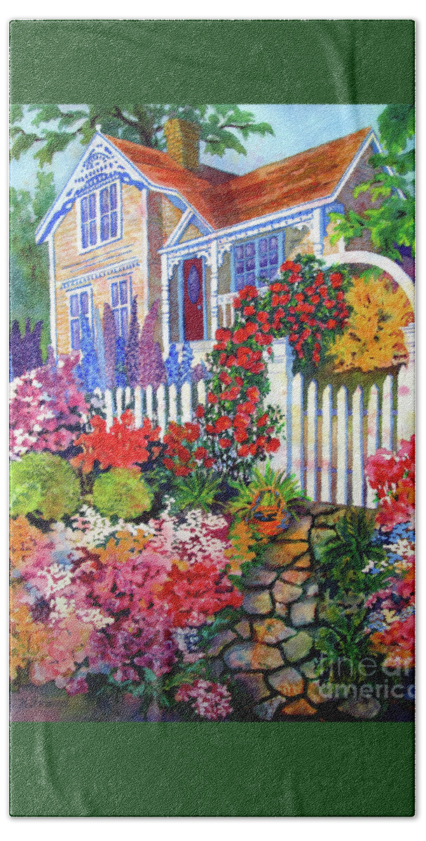 Gingerbread In Bloom Hand Towel featuring the painting Gingerbread in Bloom by Kathy Braud